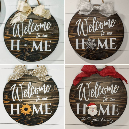 Welcome LLAMA SIGN Wall Door Hanger Plaque Wreath Attachment Home Family Decor 